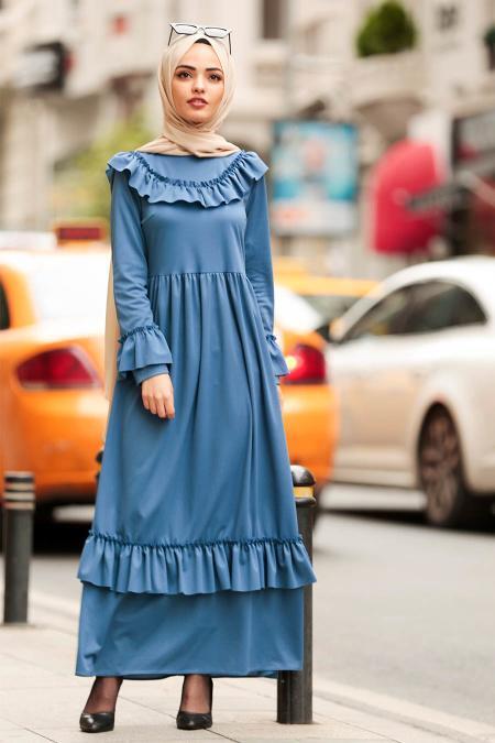 Indigo Bleu - Nayla Collection - Robe Hijab 4015IM - 1