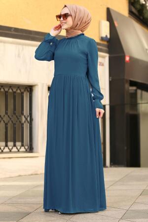 Indigo Bleu- Nayla Collection - Robe Hijab 6125IM - 1