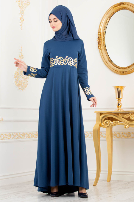 Indigo Bleu- Nayla Collection - Robe Hijab 79550IM