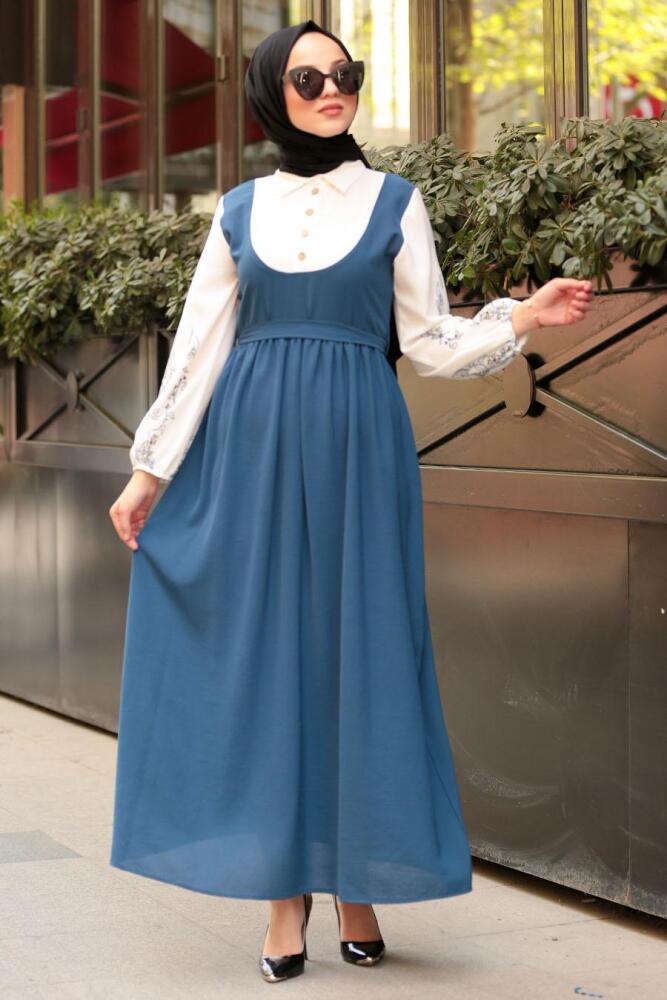 Indigo Bleu- Nayla Collection - Robe Hijab 80091IM - 2