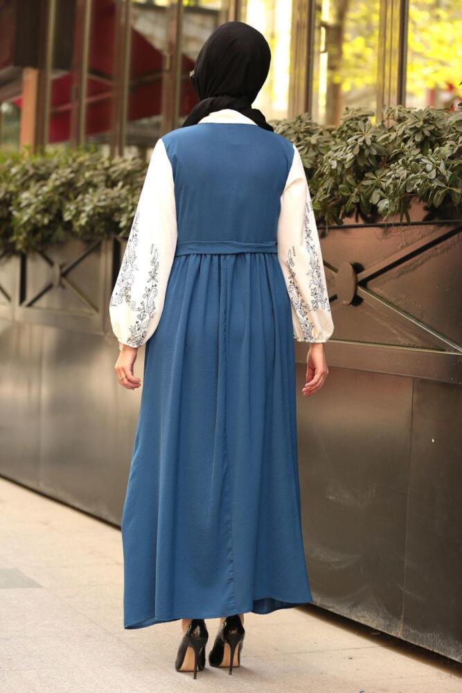 Indigo Bleu- Nayla Collection - Robe Hijab 80091IM - 3