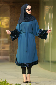 Indigo Bleu- Nayla Collection - Tunique Hijab 2267IM - Thumbnail