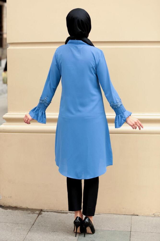 Indigo Bleu- Nayla Collection - Tunique Hijab 40580IM - 2