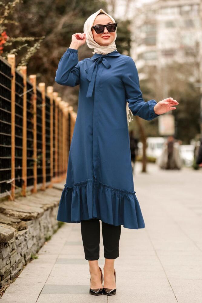 Indigo Bleu-Nayla Collection - Tunique Hijab 5426IM - 1