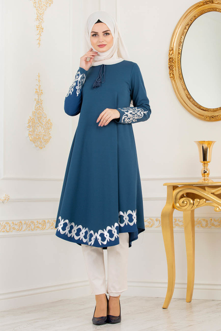 Indigo Bleu - Nayla Collection - tunique hijab 79521IM