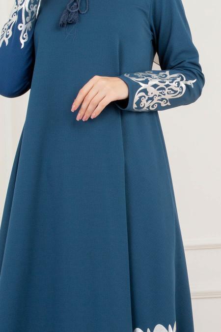 Indigo Bleu - Nayla Collection - tunique hijab 79521IM - 2