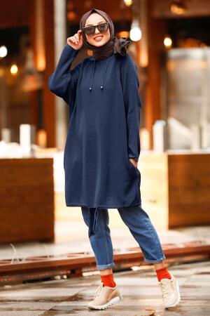 Indigo Bleu - Nayla Collection - Tunique Tricot Hijab 21001IM - 1