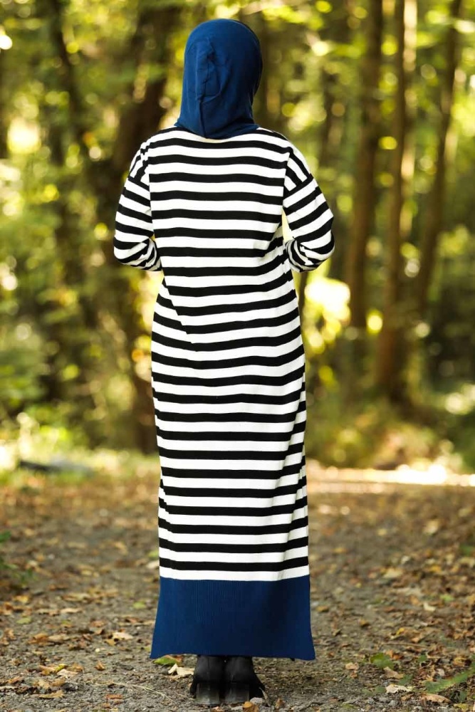Indigo Bleu -Neva Style - Robe En Tricot Hijab - 10490IM - 2