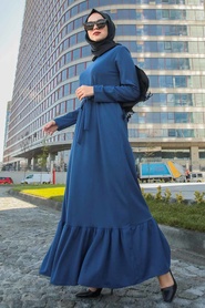 Indigo Bleu -Neva Style - Robe Hijab - 2242IM - Thumbnail