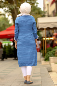 Indigo Bleu - Neva Style -tunique en tricot hijab 153801IM - Thumbnail