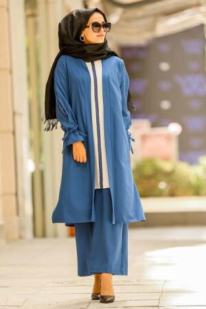 Indigo Bleu - New Kenza - Combination Hijab 5126IM - 1