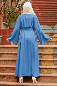İndigo Blue Hijab Abaya 41021IM - Thumbnail