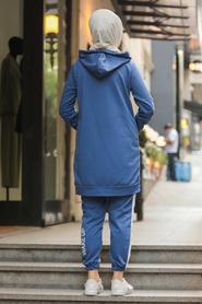Indigo Blue Hijab Casual Suit 40210IM - Thumbnail