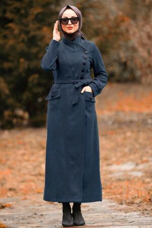 İndigo Blue Hijab Coat 4428IM - 1