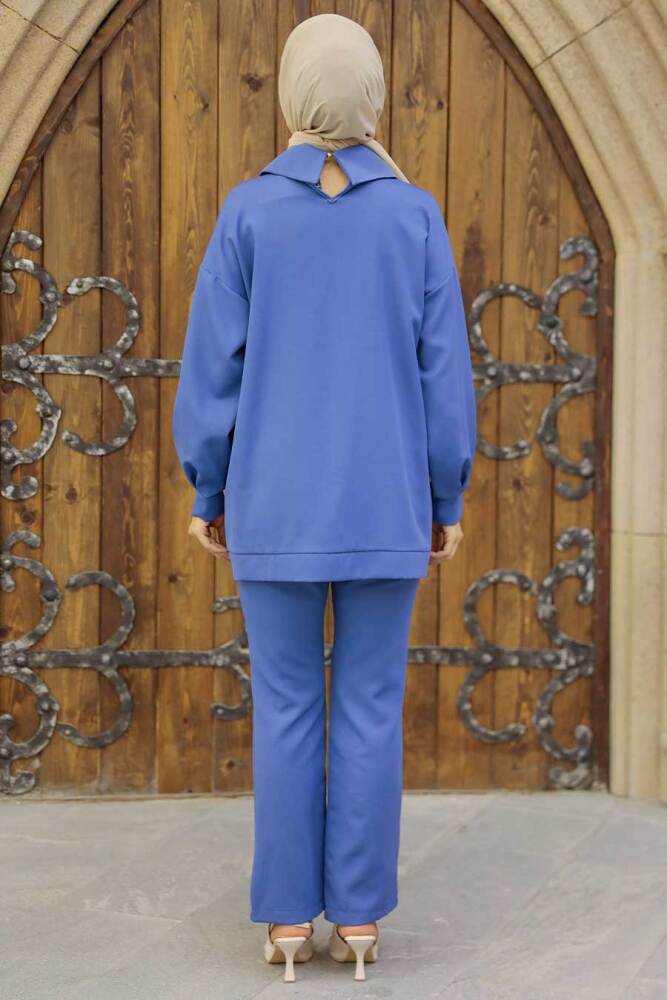 İndigo Blue Hijab Double Suit 5211IM - 2