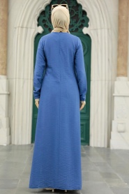 İndigo Blue Hijab Double Suit 52221IM - Thumbnail