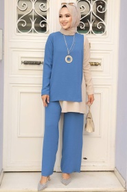 İndigo Blue Hijab Double Suit 5235IM - Thumbnail