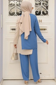 İndigo Blue Hijab Double Suit 5235IM - Thumbnail