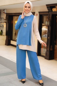 İndigo Blue Hijab Double Suit 5235IM - Thumbnail