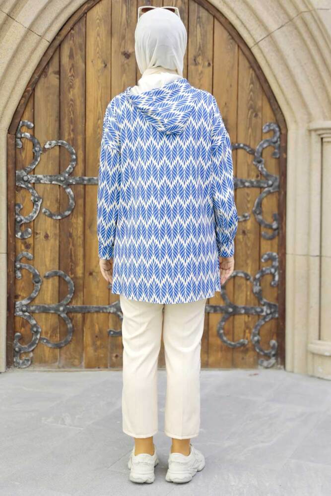 İndigo Blue Hijab Double Suit 9117IM - 3