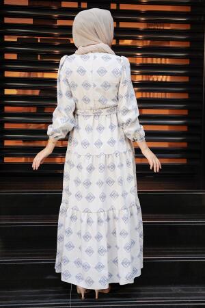 İndigo Blue Hijab Dress 11229IM - 4