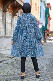 İndigo Blue Hijab Dress 1434IM - Thumbnail