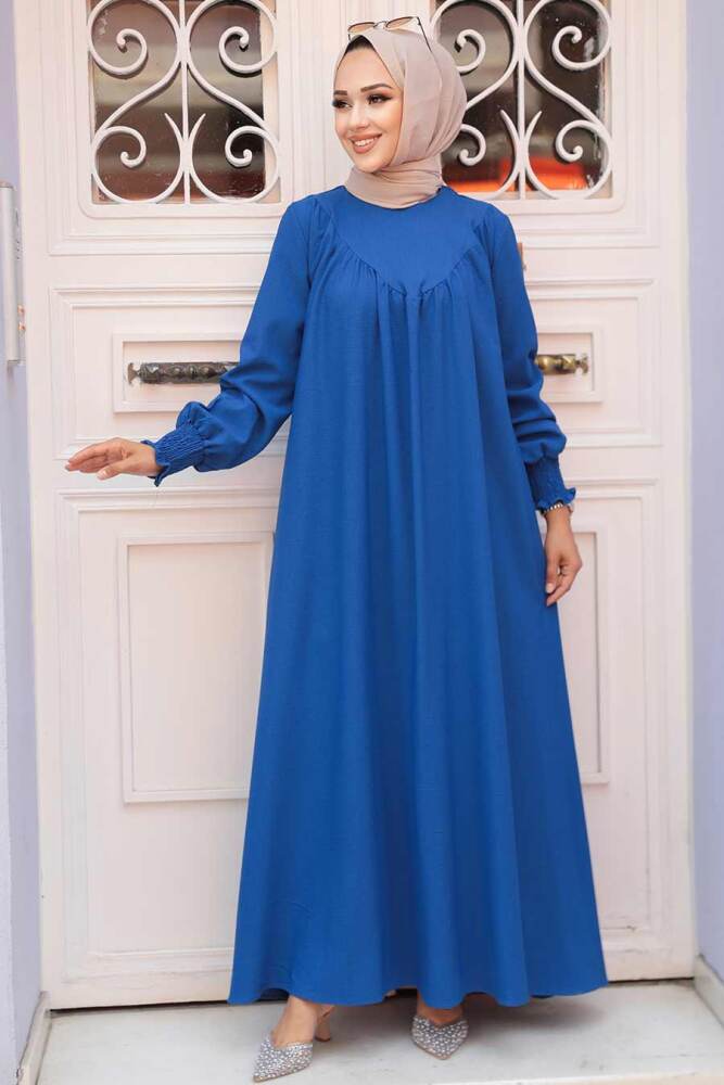 İndigo Blue Hijab Dress 23211IM - 2