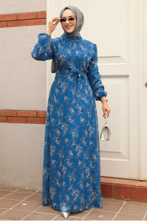 İndigo Blue Hijab Dress 279047IM - 1