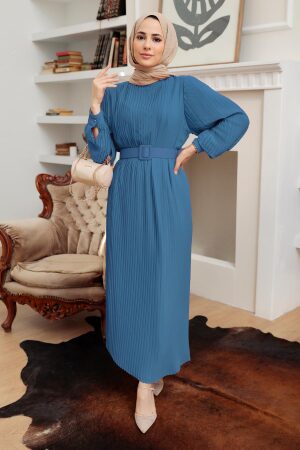 İndigo Blue Hijab Dress 3369IM 