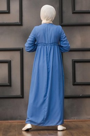 İndigo Blue Hijab Dress 4341IM - Thumbnail