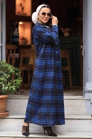 İndigo Blue Hijab Dress 4681IM - Thumbnail