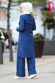 İndigo Blue Hijab Dual Suit Dress 51631IM - Thumbnail