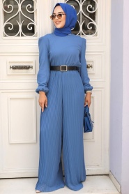 İndigo Blue Hijab Overalls 2897IM - Thumbnail