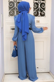 İndigo Blue Hijab Overalls 2897IM - Thumbnail