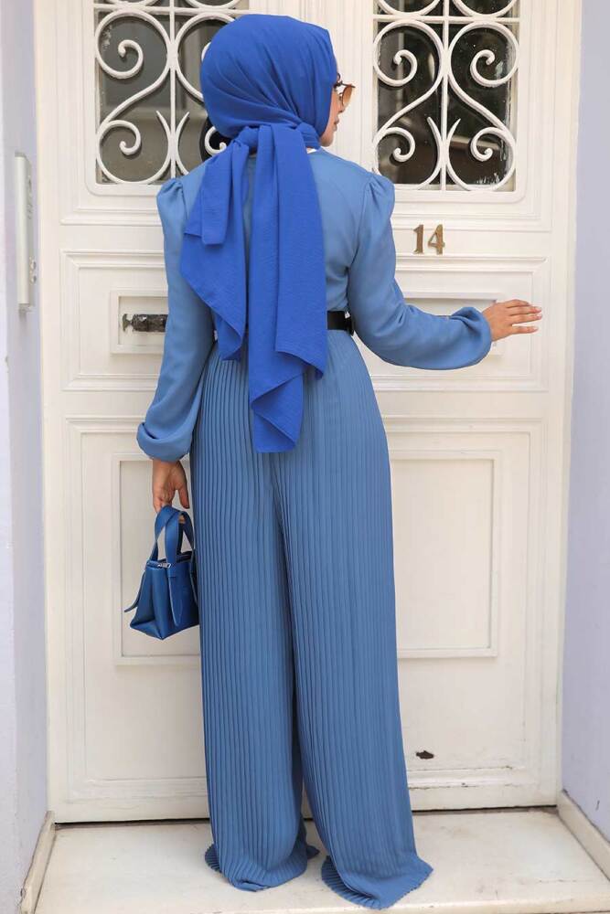 İndigo Blue Hijab Overalls 2897IM - 3