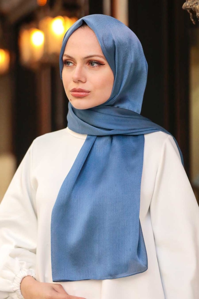 İndigo Blue Hijab Shawl 4990IM - 1