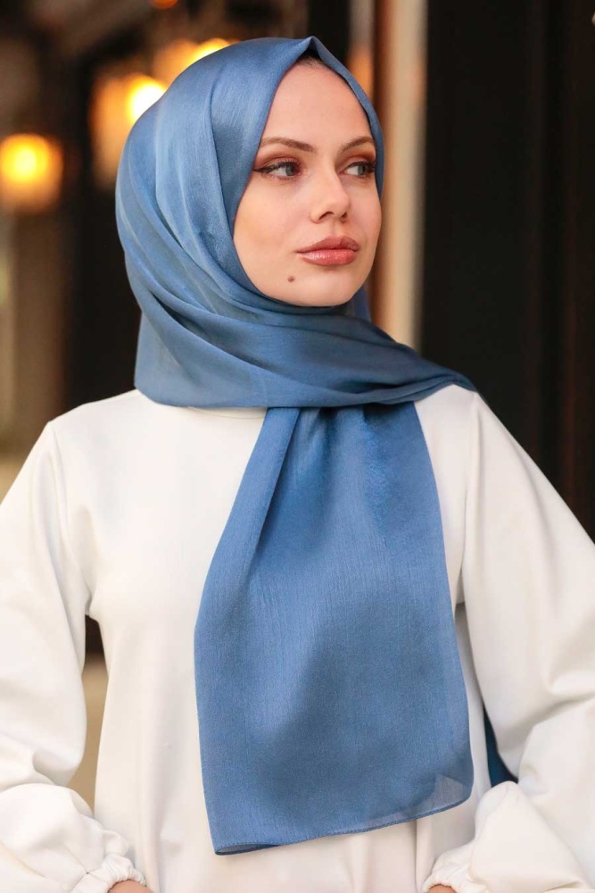 İndigo Blue Hijab Shawl 4990IM - 2