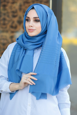 İndigo Blue Hijab Shawl 7560IM - 1