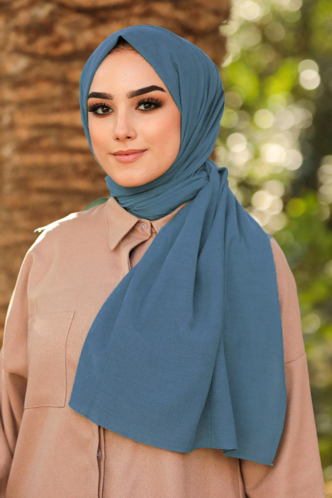 İndigo Blue Hijab Shawl 7563IM - 1