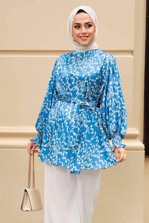 İndigo Blue Hijab Tunic 2445IM - 2