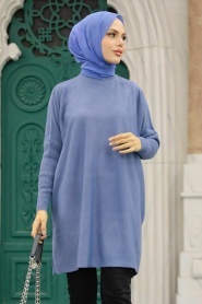 İndigo Blue Hijab Tunic 3399IM - Thumbnail