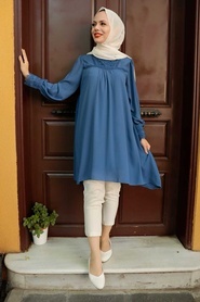 İndigo Blue Hijab Tunic 5000IM - Thumbnail