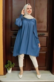 İndigo Blue Hijab Tunic 5000IM - Thumbnail