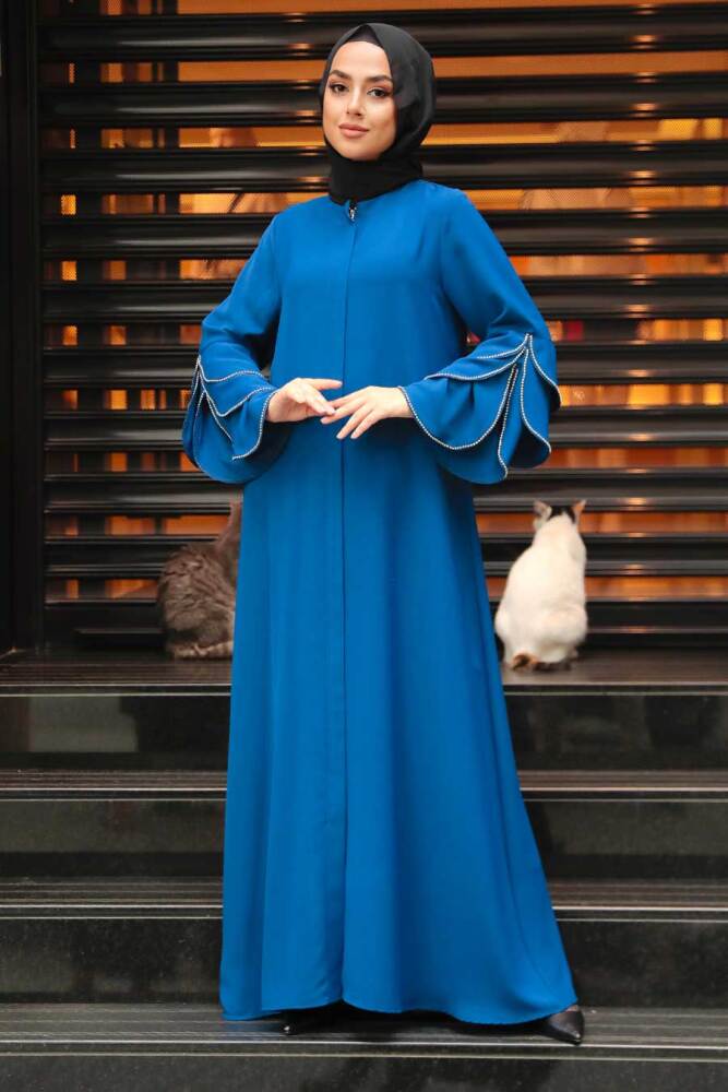 İndigo Blue Hijab Turkish Abaya 345900IM - 1