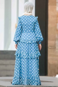 Indigo Blue - Nayla Collection - Robe Hijab - 1225IM - Thumbnail