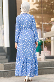 Indigo Blue - Nayla Collection - Robe Hijab - 5005IM - Thumbnail