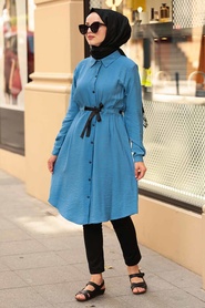 Indigo Blue - Nayla Collection - Tunique Hijab - 39470IM - Thumbnail