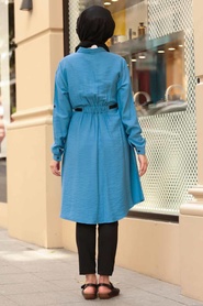 Indigo Blue - Nayla Collection - Tunique Hijab - 39470IM - Thumbnail