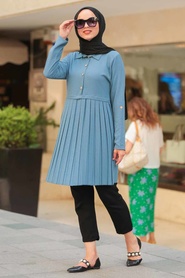 Indigo Blue - Nayla Collection - Tunique Hijab - 41081IM - Thumbnail