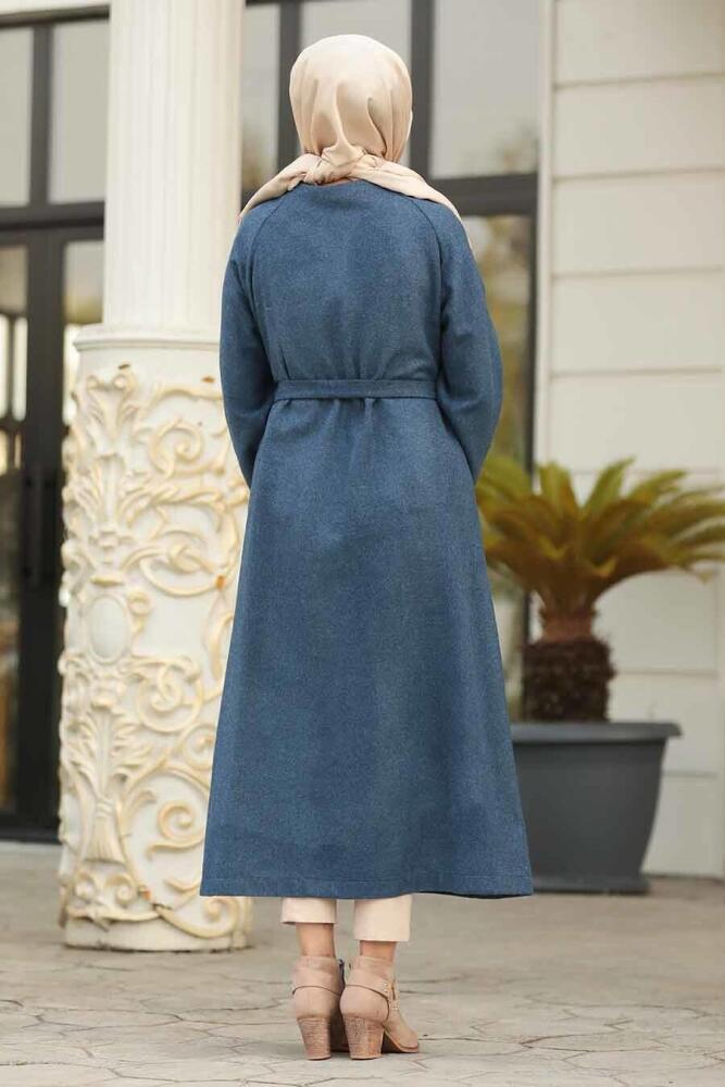 Indigo Blue - Neva Style - Manteau Feutre Hijab - 5505IM - 2